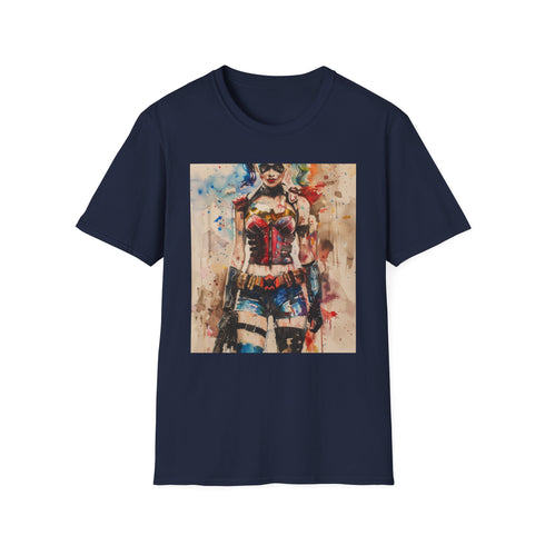 Charcoal Harley Quinn T-shirt with playful design and soft cotton fabric
