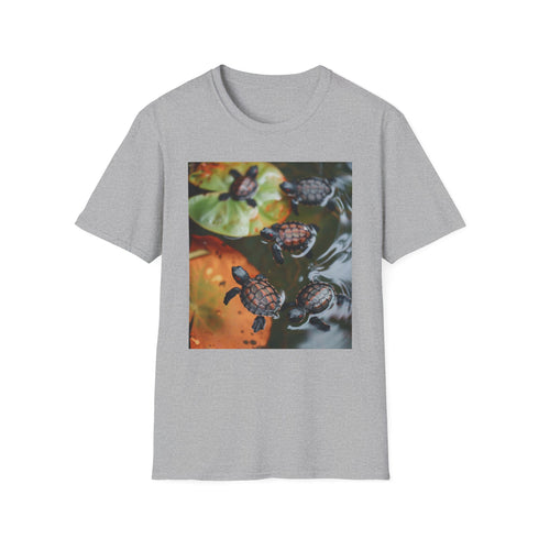 Baby Turtles Charcoal T-shirt: Ocean themed, summer picks, regular fit.