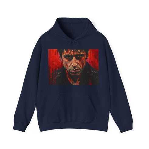 World Is Yours Canvas Hoodie in Navy, Regular Fit, Scarface Design
