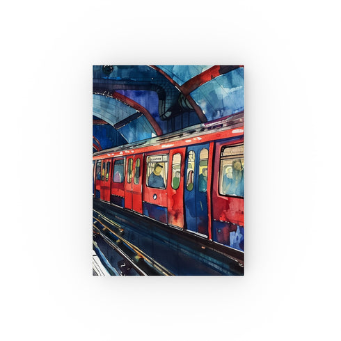 Mind the Gap London Underground Journal - Watercolor cover, ideal for urban journeys & commuting. High-quality & stylish. Makes a perfect gift.