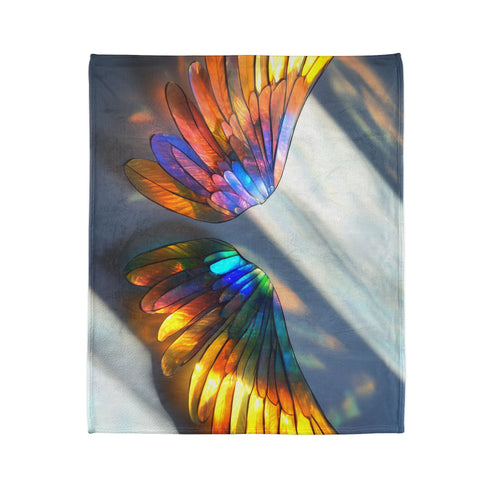 Solar Wings Casting Prism Shadows Plush Fleece Throw Blanket