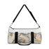 Vintage map print duffle bag for stylish travel adventurers.