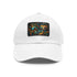 Isomorphic White Baseball Cap with Light Brown Patch and Rectangle Shape