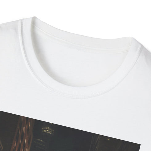 Charcoal cotton T-shirt with vivid New York City lights graphic