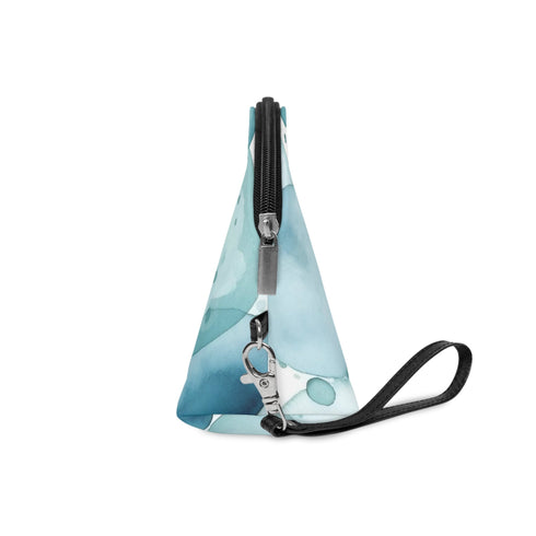 Enchanted Eyes Makeup Bag with mesmerizing eye pattern in ice blue.