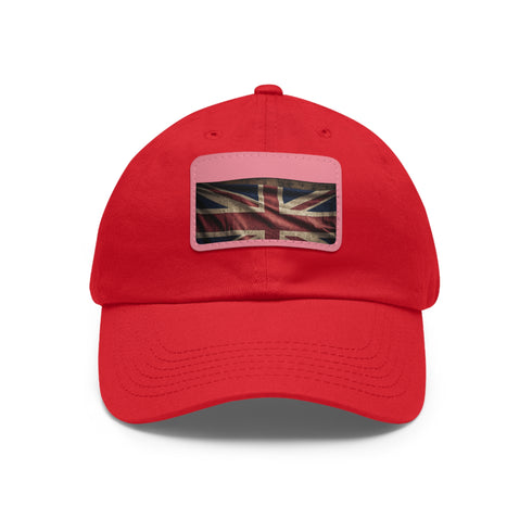 Stylish British Pride Union Jack cap with rectangle patch in white.