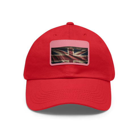 Stylish white cotton baseball hat with Union Jack patch.