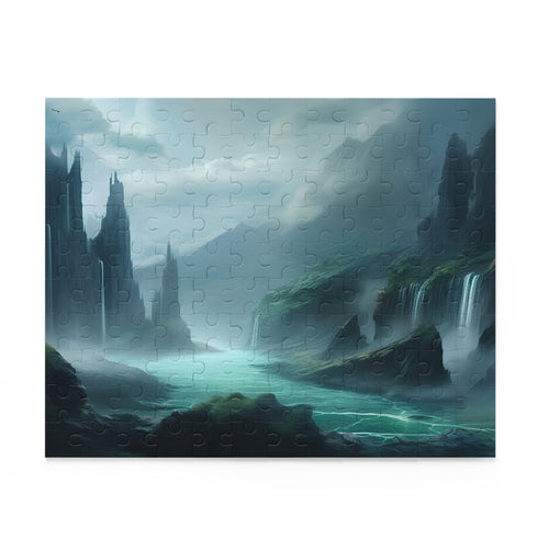 Fantasy landscape puzzle with magical creatures and stunning scenery.