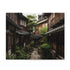 Traditional Kyoto theme jigsaw puzzle with wooden houses & kimonos.