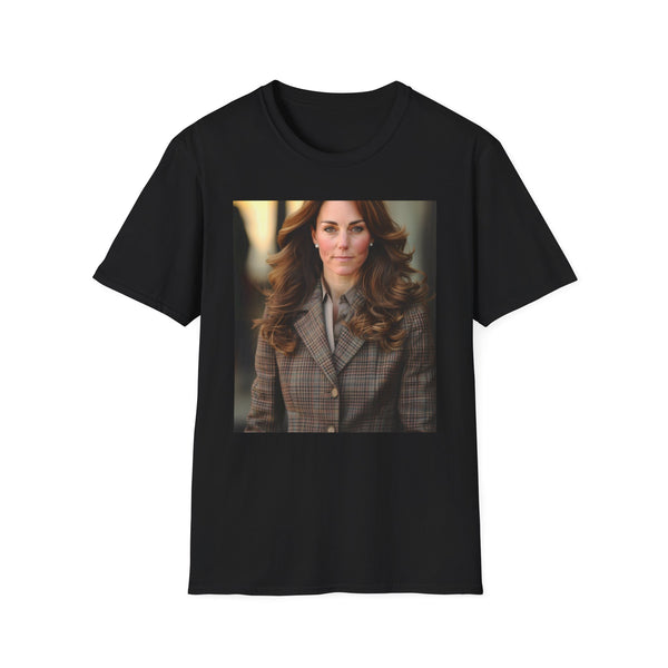 Charcoal cotton T-shirt featuring Kate Middleton's grace in a timeless design