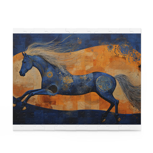 Abstract horse texture puzzle in 10x8 size with 120 pieces.