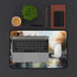Vibrant Amsterdam cityscape desk mat for home & office workspaces.