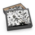 Stylish black and white jigsaw puzzle featuring geometric bezier curves.