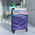 Lavender Fields Small Black Suitcase with Floral Pattern.