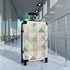 Chic pastel geometric small black suitcase for stylish travel accessory.