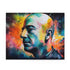 Vibrant neon watercolor puzzle featuring Jeff Bezos, 120 pieces, 10" x 8"
