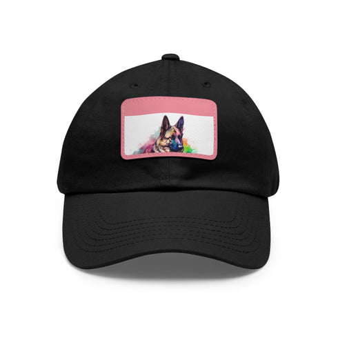 German Shepherd PupPrint White Rectangle Cotton Baseball Capaghetti