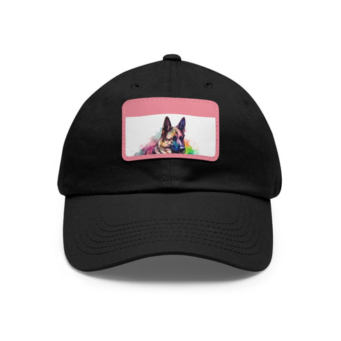 German Shepherd PupPrint White Baseball Cap with Light Brown Patch