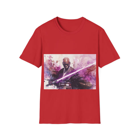 Mace Windu Purple Lightsaber Tee Charcoal Cotton Crew Neck T-shirt