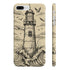 Hand-drawn lighthouse phone case: Slim glossy iPhone 7/8 Plus.