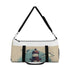 Coastal lighthouse waves duffel bag, small size, all-over print, USA-made.