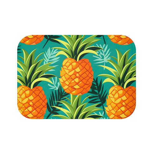 Tropical pineapple bath mat adds Hawaiian sunshine to your bathroom decor.