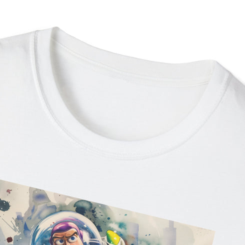 Charcoal cotton crew neck T-shirt featuring Buzz Lightyear graphic