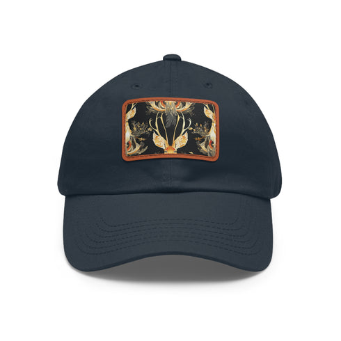 White Lucky Jackalope Seamless Baseball Cap with Light Brown Patch