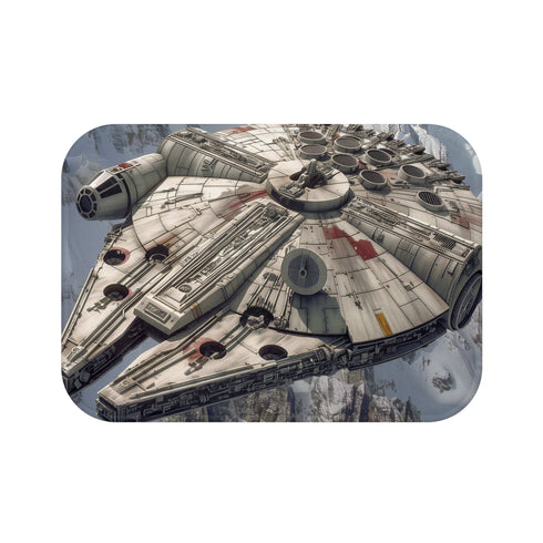 Star Wars Millennium Falcon bath mat for galactic adventure seekers.