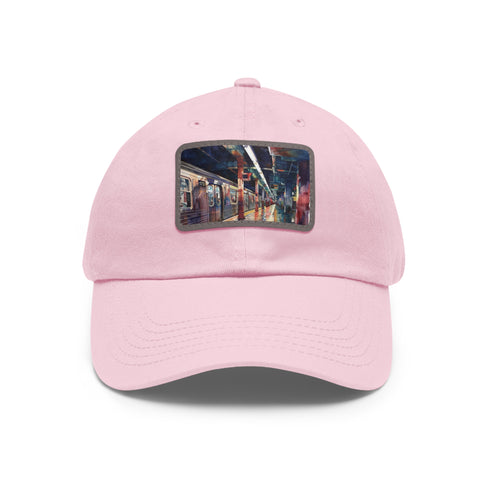 New York City Subway Watercolor Baseball Cap White Rectangle Hat Unisex.