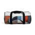 Abstract geometric chaos small duffel bag for stylish travelers and gym-goers.