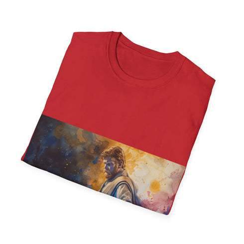 Blue Lightsaber ObiWan Kenobi tee in Charcoal, Cotton tee, summer pick.