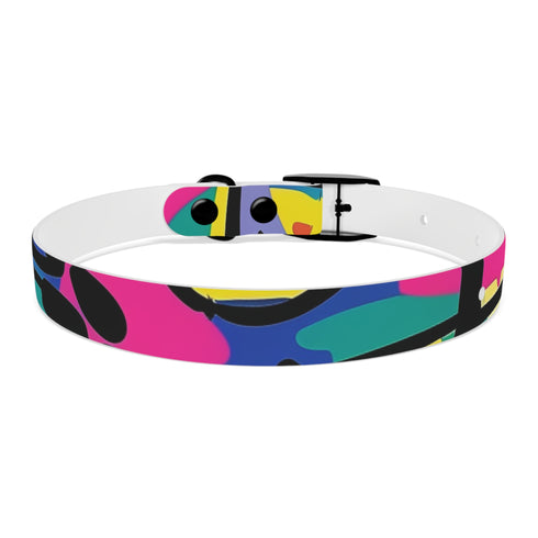 Neon Graffiti Dog Collar: Urban Chic M Black Onyx Streetwear Style