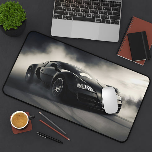 Bugatti Speed Demon Desk Mat in sleek high-speed driving design.