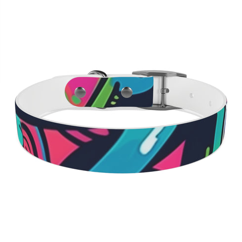 Bright Neon Graffiti Dog Collar for Trendy Medium-Sized Pets