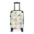Chic pastel geometric small suitcase in black for stylish travel.