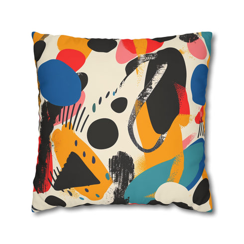 Modern abstract bright pillowcase design, vibrant colors for stylish bedroom decor
