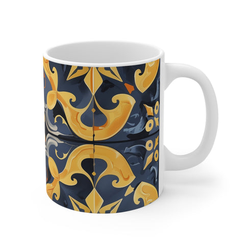 Artisan Tiles Coffee Mug: Stylish Ceramic 11 oz Sublimation Mug