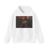 Navy Usher Art Hoodie with dynamic painting of musical icon.