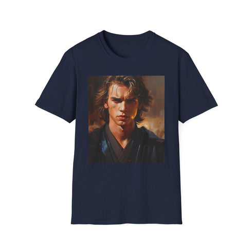Soft charcoal crew neck T-shirt with vibrant Anakin Skywalker portrait