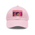 Neon watercolor baseball cap with white/light brown patch and rectangular shape.