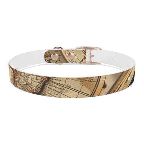 Wanderlust Dog Collar: Vintage Maps