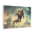 A Traveler Floating above Time Stretched Canvas Wall Art