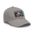 Galactic Master Neon Watercolor Hat: White, light brown patch, rectangle design.