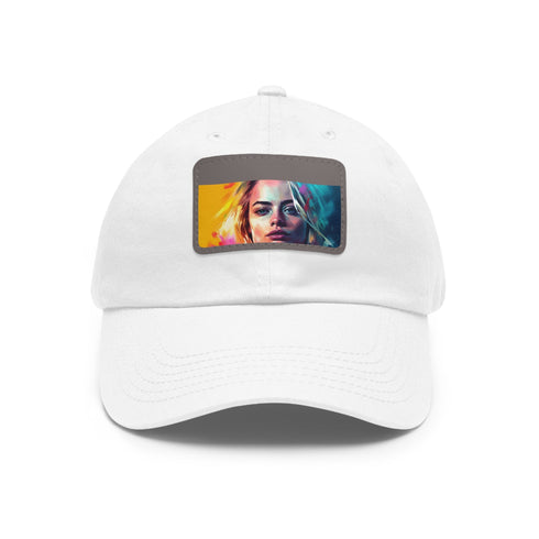 Neon Dream Margot Cap in White with Light Brown Patch.