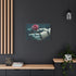 Cyber Roses Blooming from Robotic Hands Stretched Canvas Wall Art