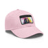 First Lady Neon Dreams Baseball Cap in White with Light Brown Rectangle Patch