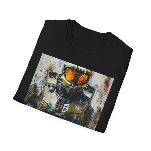Master Chief Painting T-shirt in Charcoal, size S, 100% Cotton.