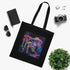 Neon Forrest Mushrooms Tote Bag: Cotton Black DTG Tote.