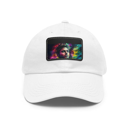 Neon Dreams Zac Efron Watercolor Cotton Baseball Cap White Rectangle Variant